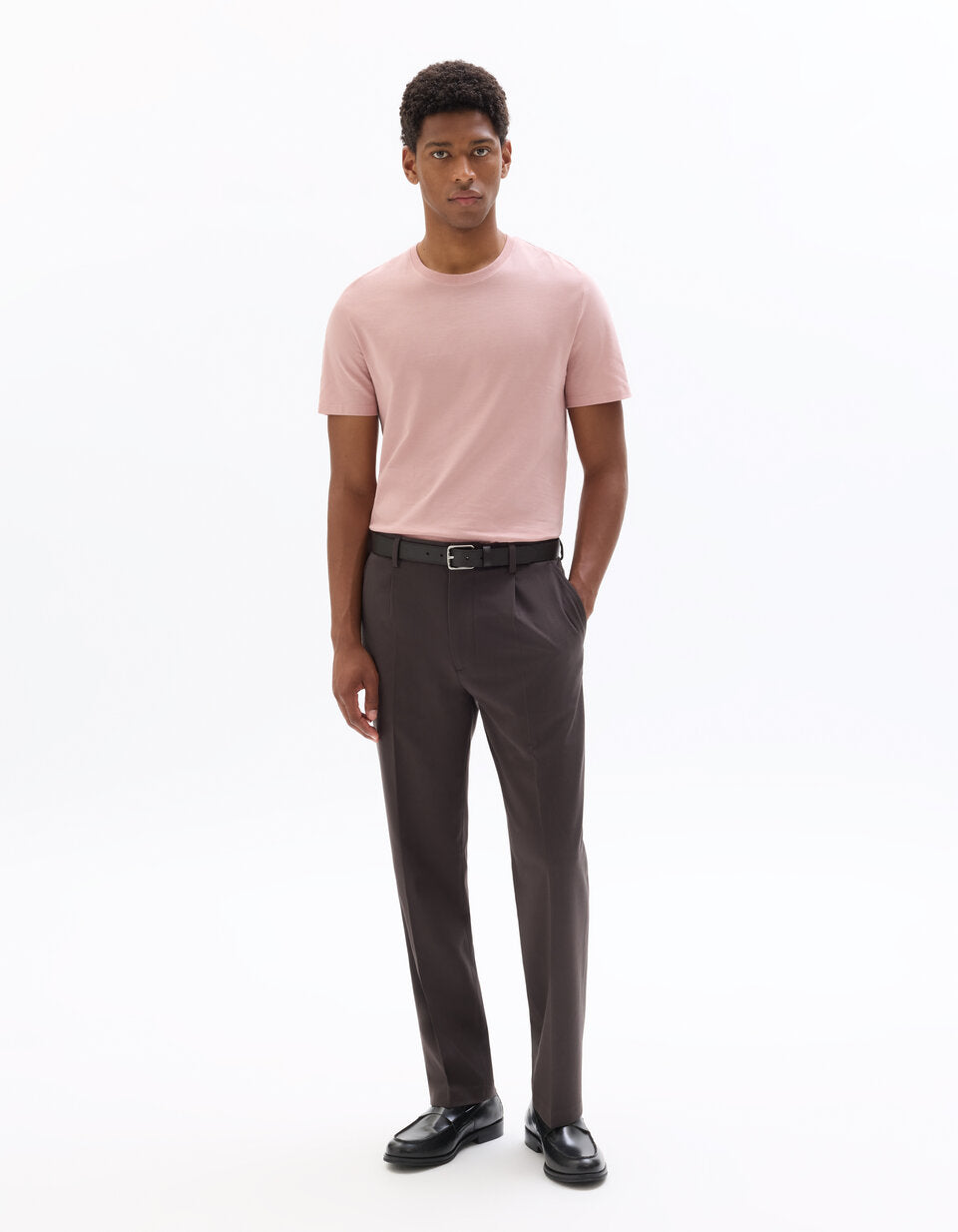 Regular-Fit Pure Cotton Crew-Neck T-Shirt - Light Pink — view 3