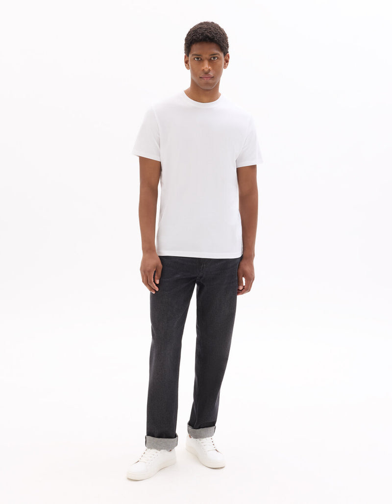 Regular-Fit Pure Cotton Crew-Neck T-Shirt - White — view 2