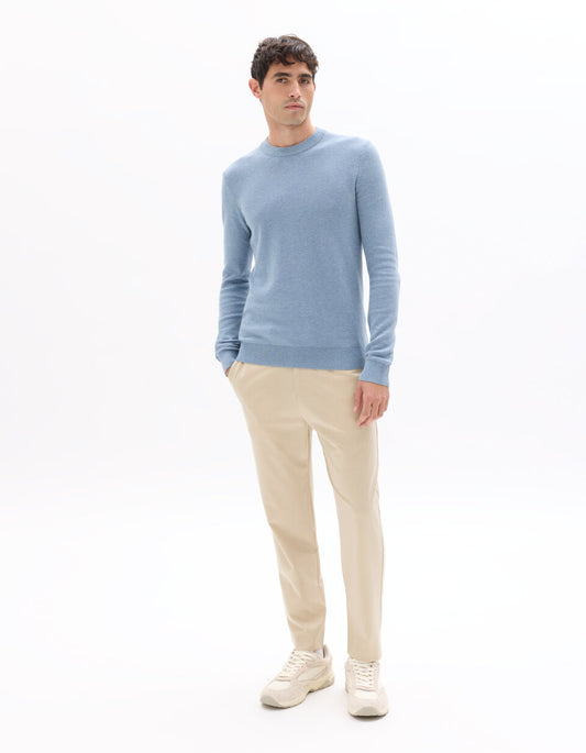 Smart Slim-Fit Stretch Cropped Trousers - Light Beige — view 2