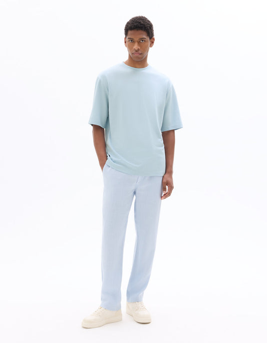 Oversized Crew-Neck T-Shirt - Sky Blue — view 2