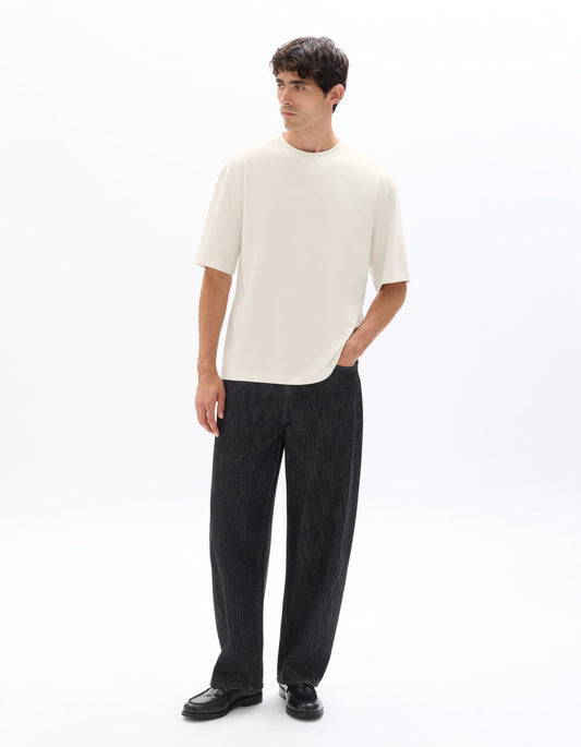 Oversized Crew-Neck T-Shirt - Ecru — view 2
