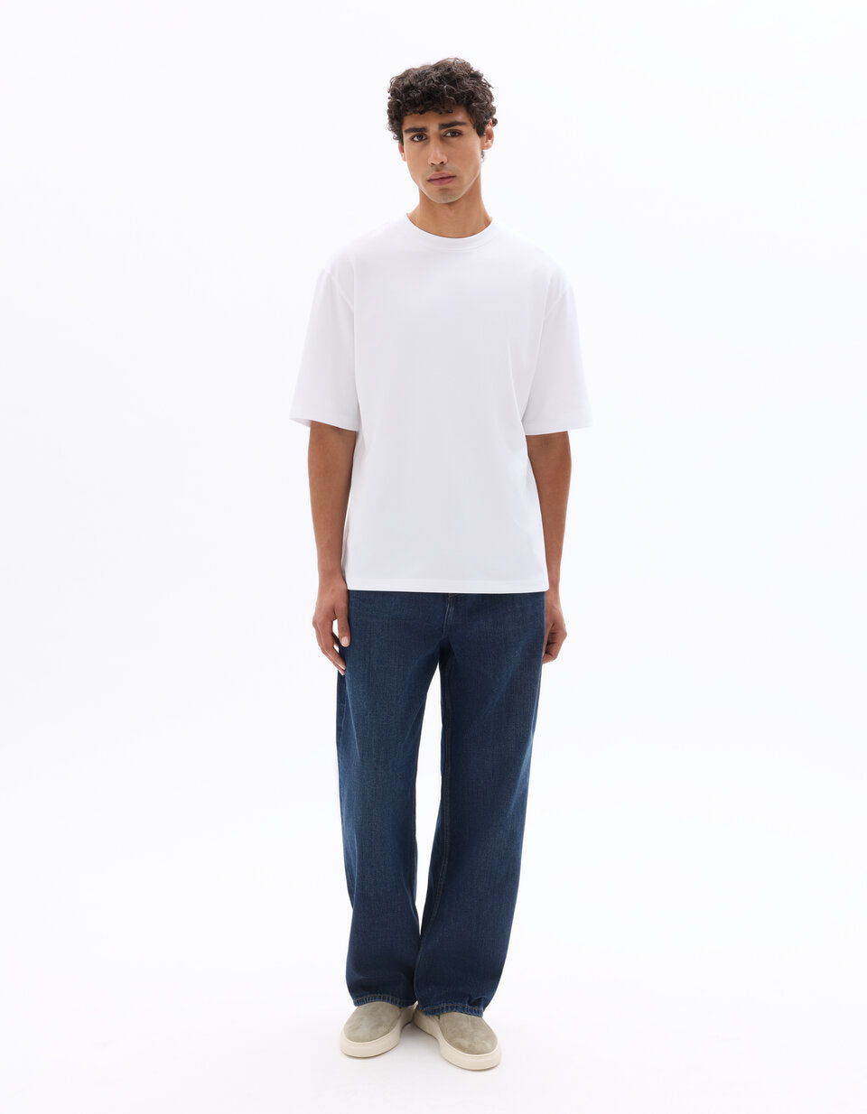 Oversized Crew-Neck T-Shirt - White — view 3