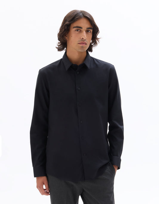 Regular-Fit Royal Oxford Shirt - Black — view 2