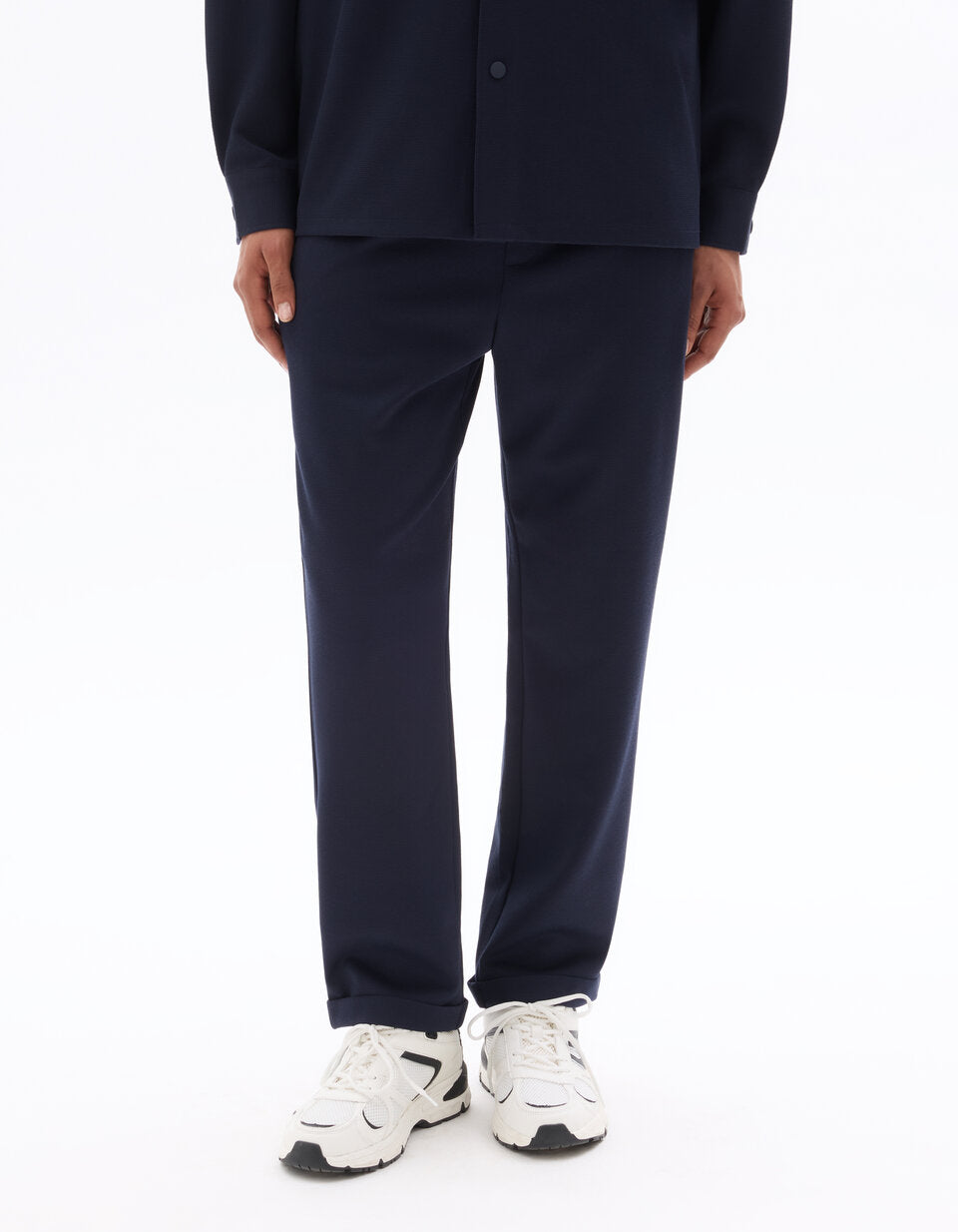 24H Straight-Fit Comfort Cropped Trousers - Navy — view 3