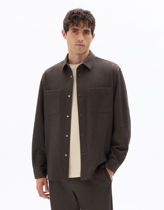 Comfort Two-Pocket Overshirt - Light Brown — view 2