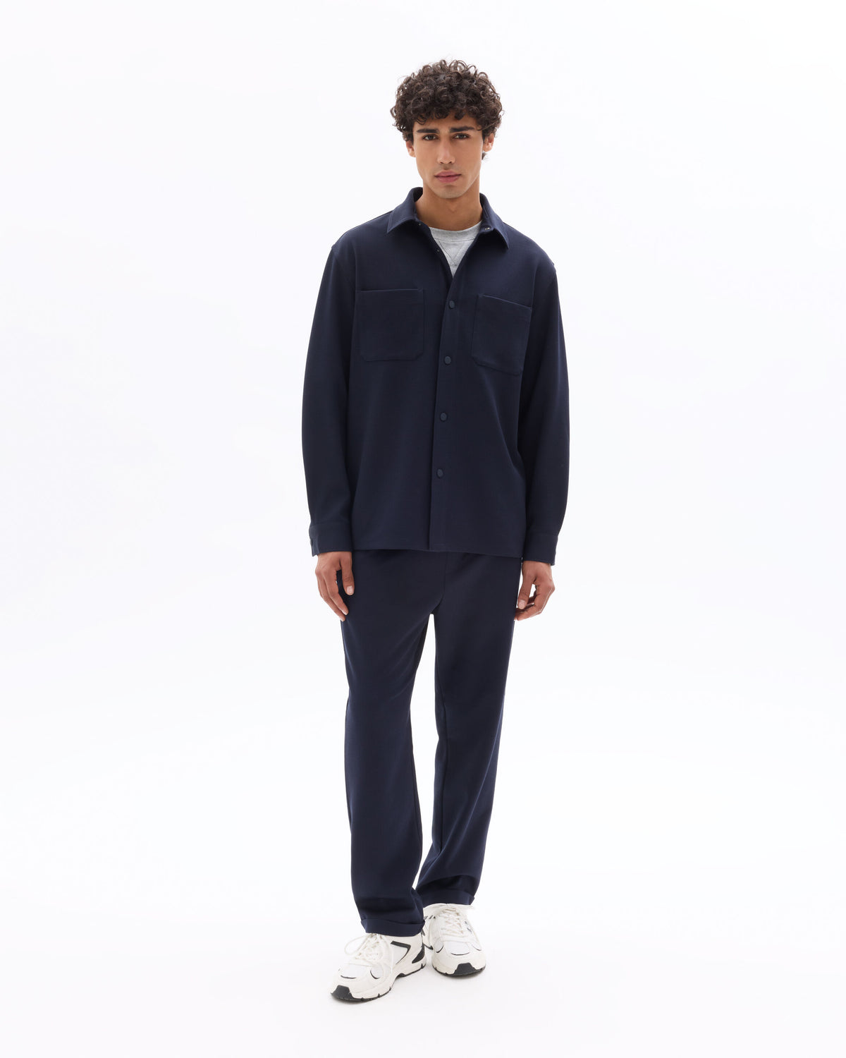 Comfort Two-Pocket Overshirt - Navy — view 3