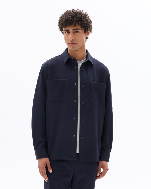 Comfort Two-Pocket Overshirt - Navy — view 2