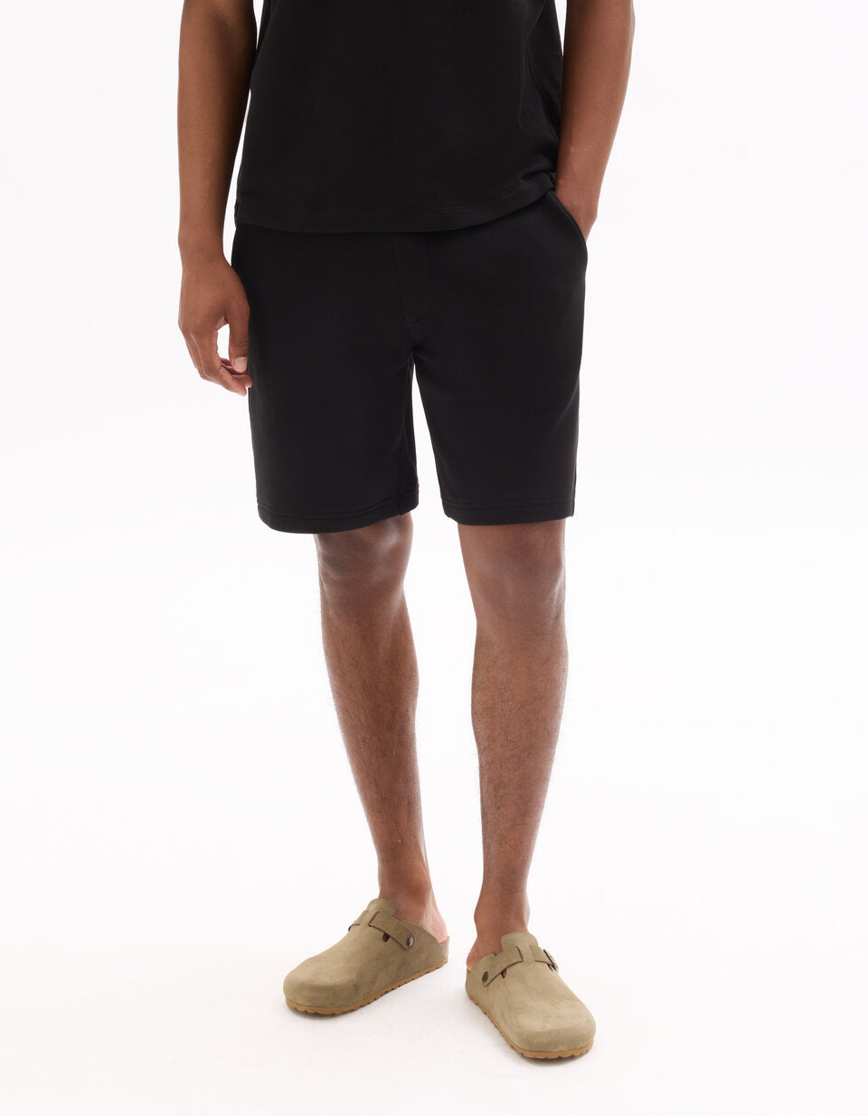 Pure Cotton Sweat Shorts - Black — view 3
