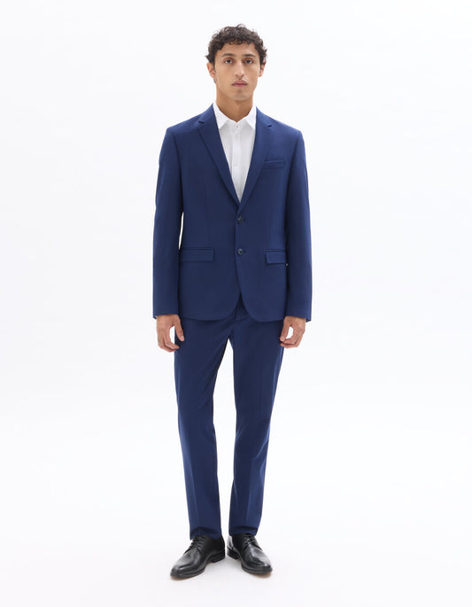 Slim-Fit Bi-Stretch Suit Jacket - Blue — view 2