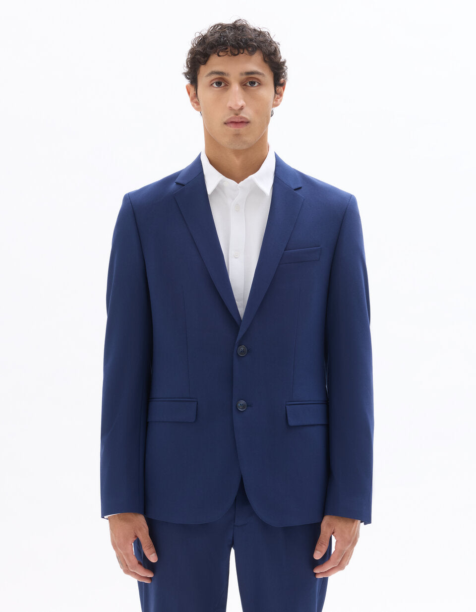Slim-Fit Bi-Stretch Suit Jacket - Blue — view 3