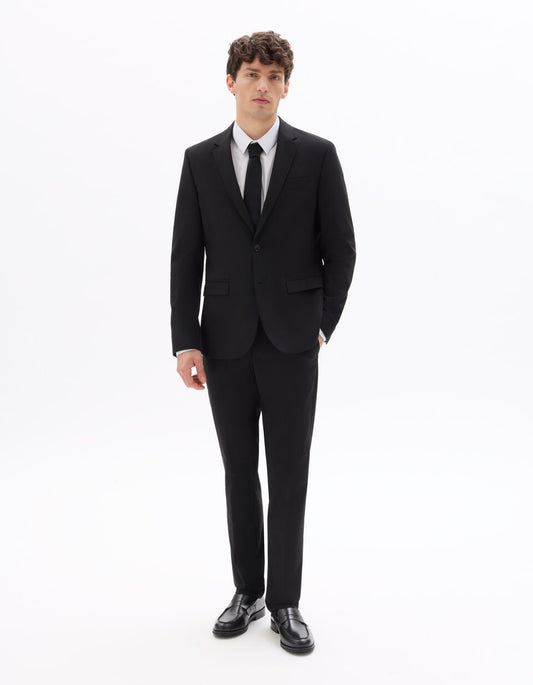 Slim-Fit Bi-Stretch Suit Jacket - Black — view 2
