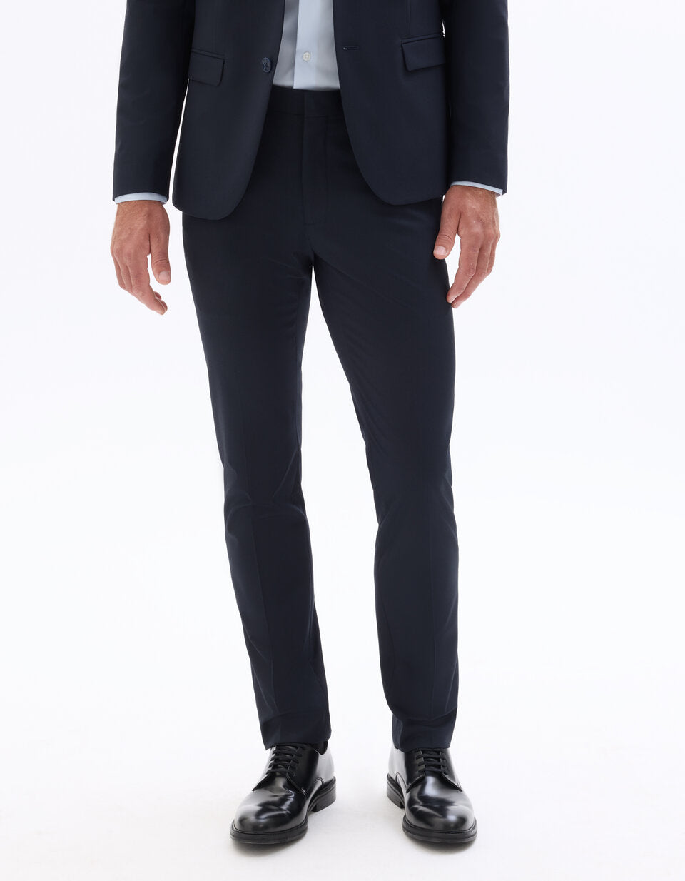 Slim-Fit Bi-Stretch Suit Trousers - Navy — view 3