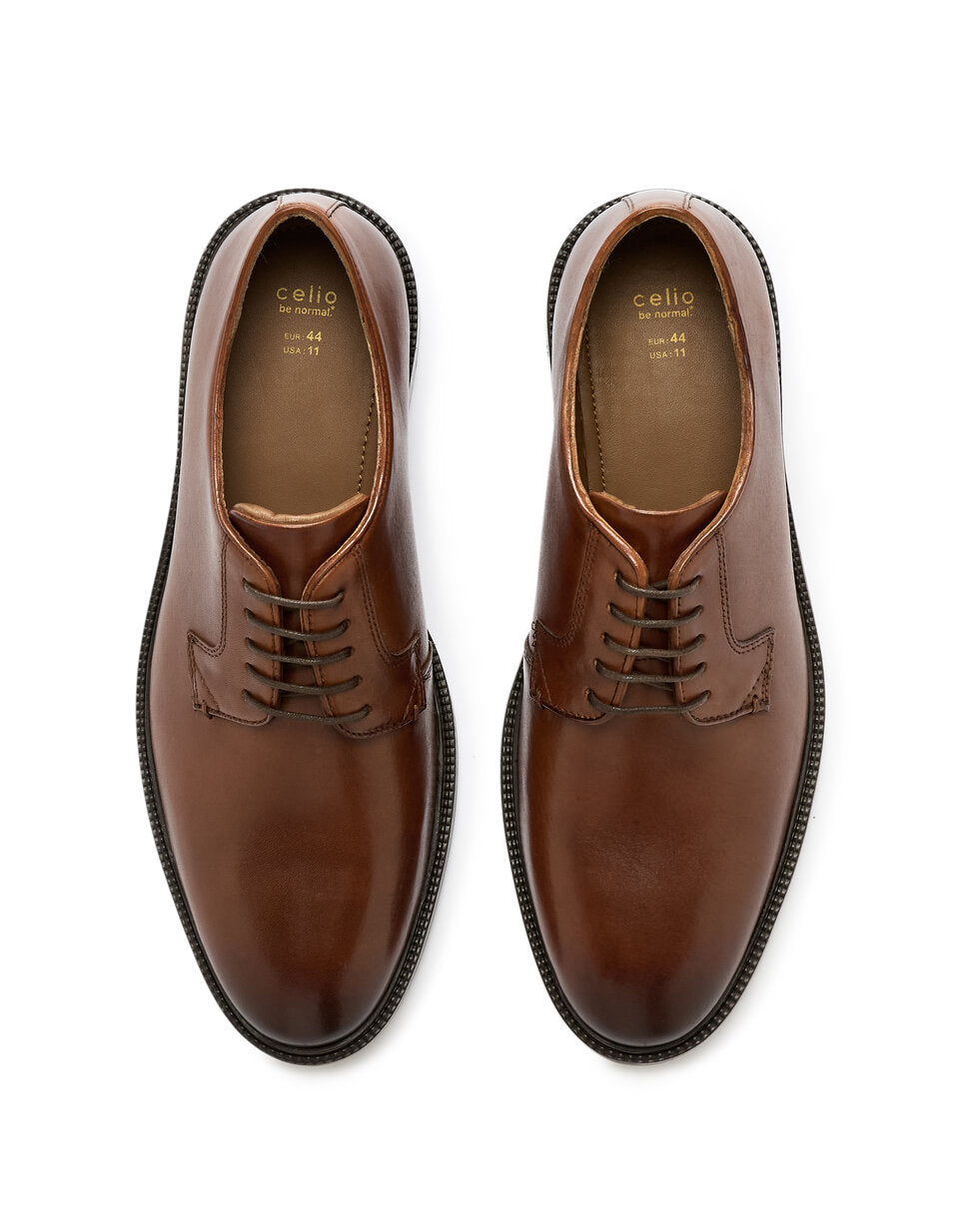 Leather Derby Shoes - Brown — view 3