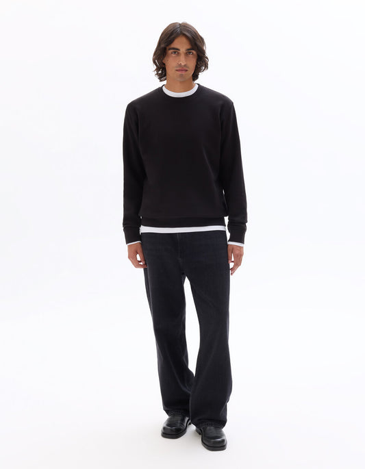 Baggy Pure Cotton Jeans - Black — view 2