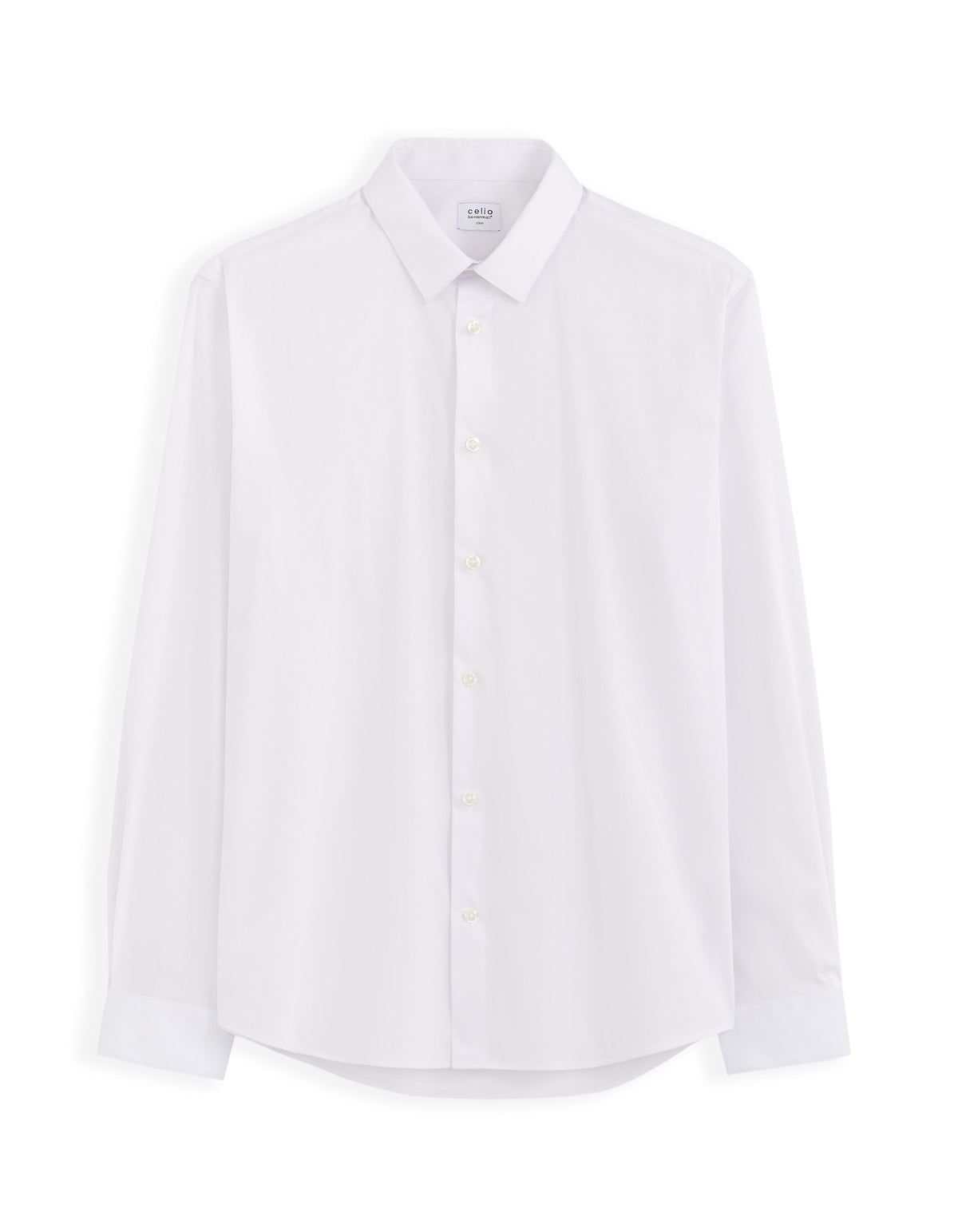 Slim-Fit Stretch Cotton Shirt - White — view 1