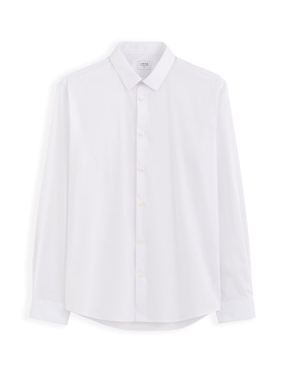 Slim-Fit Stretch Cotton Shirt - White — view 1