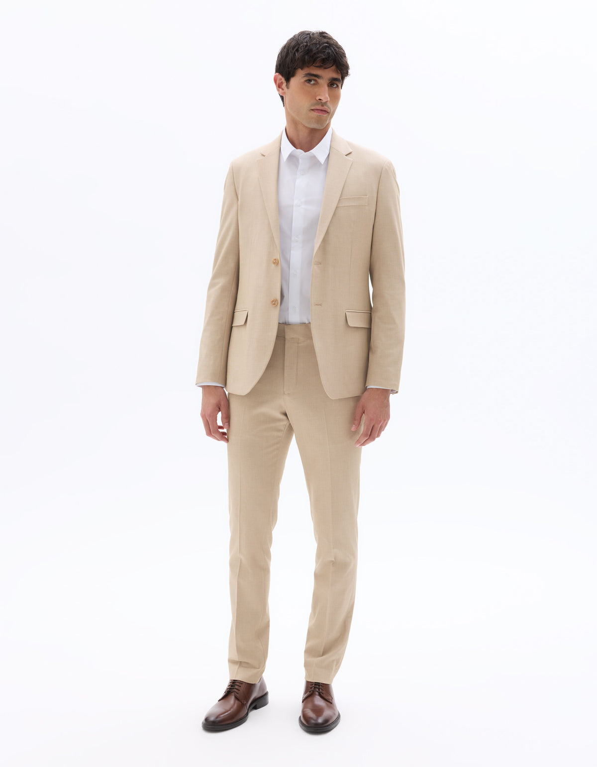 Slim-Fit Stretch Cotton Shirt - White — view 3