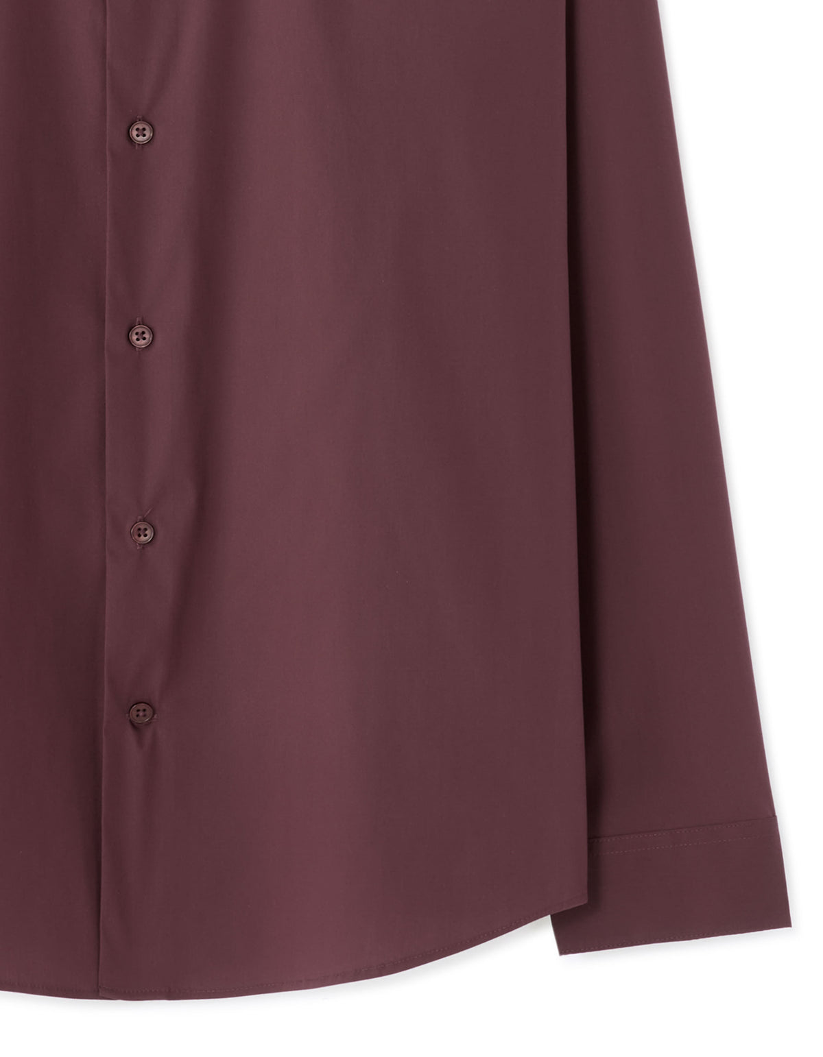 Slim-Fit Stretch Cotton Shirt - Burgundy — view 3