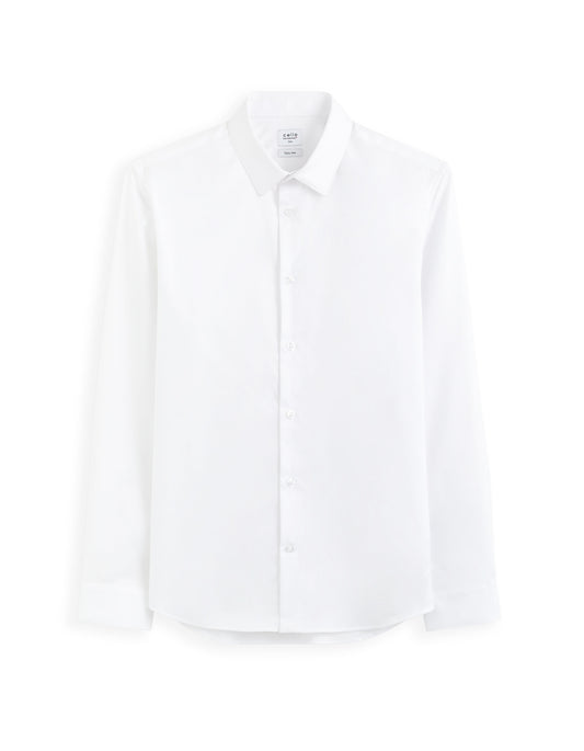 Slim-Fit Royal Oxford Shirt - White — view 1