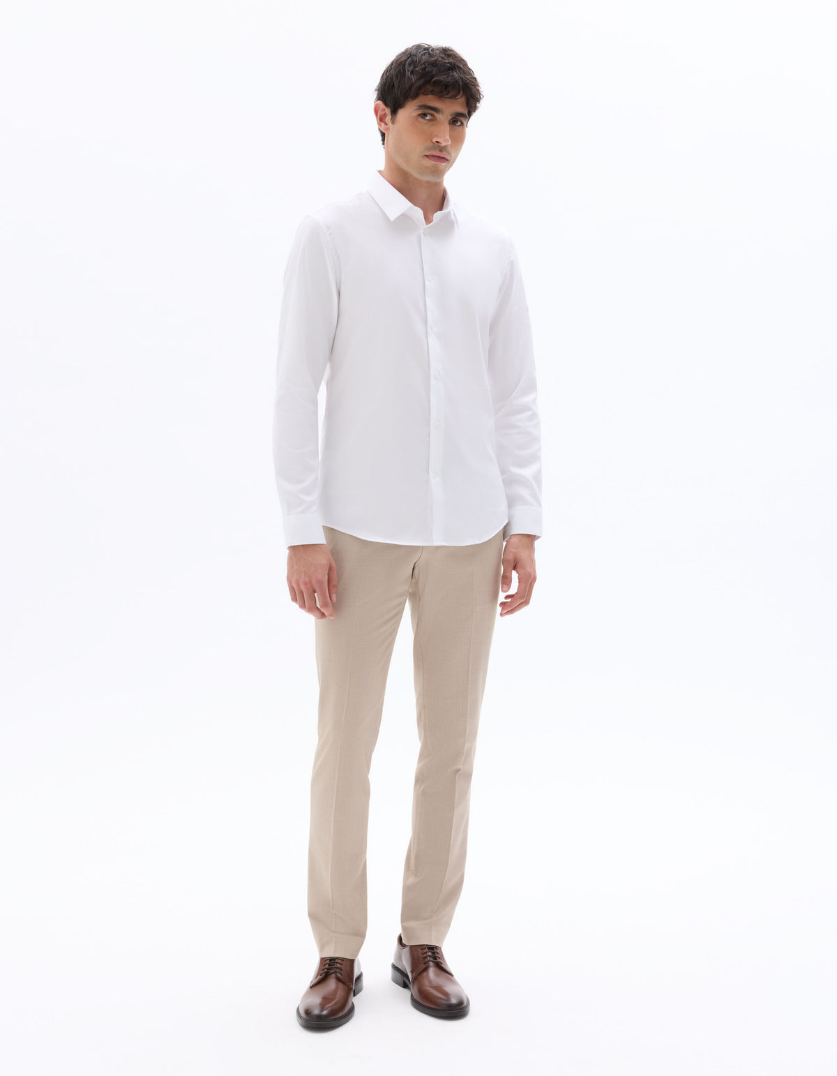 Slim-Fit Royal Oxford Shirt - White — view 3
