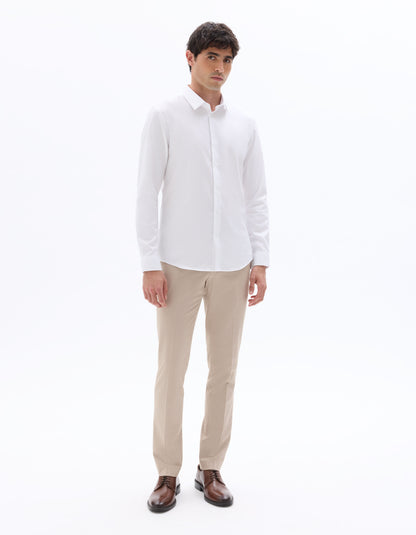 Slim-Fit Royal Oxford Shirt - White — view 3