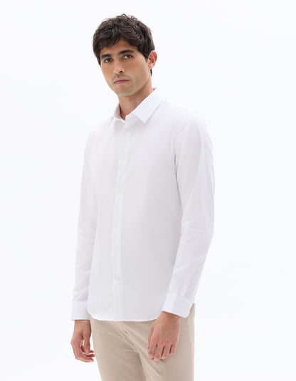 Slim-Fit Royal Oxford Shirt - White — view 2