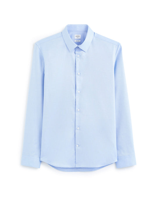 Slim-Fit Royal Oxford Shirt - Sky Blue — view 1
