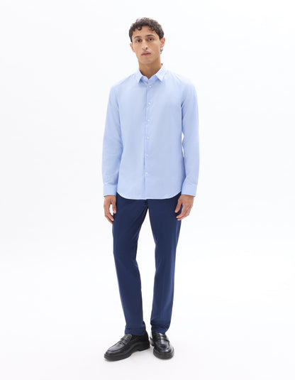 Slim-Fit Royal Oxford Shirt - Sky Blue — view 3
