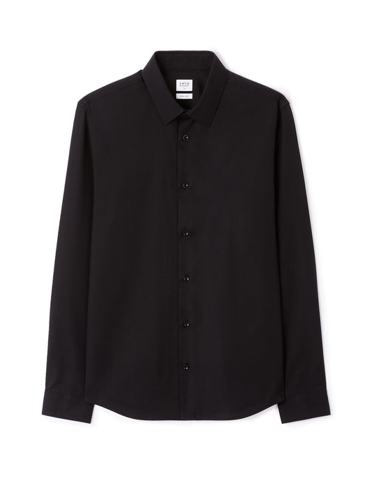 Slim-Fit Royal Oxford Shirt - Black — view 1