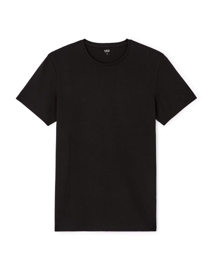 Slim-Fit Stretch Cotton Crew-Neck T-Shirt - Black — view 1