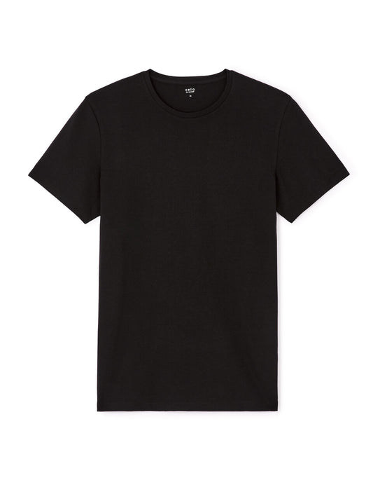 Slim-Fit Stretch Cotton Crew-Neck T-Shirt - Black — view 1