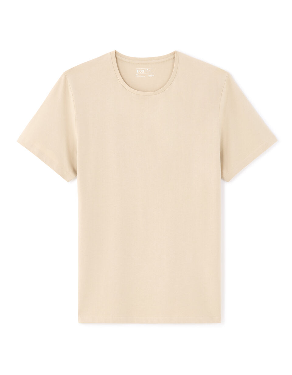 Slim-Fit Stretch Cotton Crew-Neck T-Shirt - Light Beige — view 1