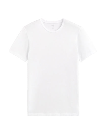 Slim-Fit Stretch Cotton Crew-Neck T-Shirt - White — view 1