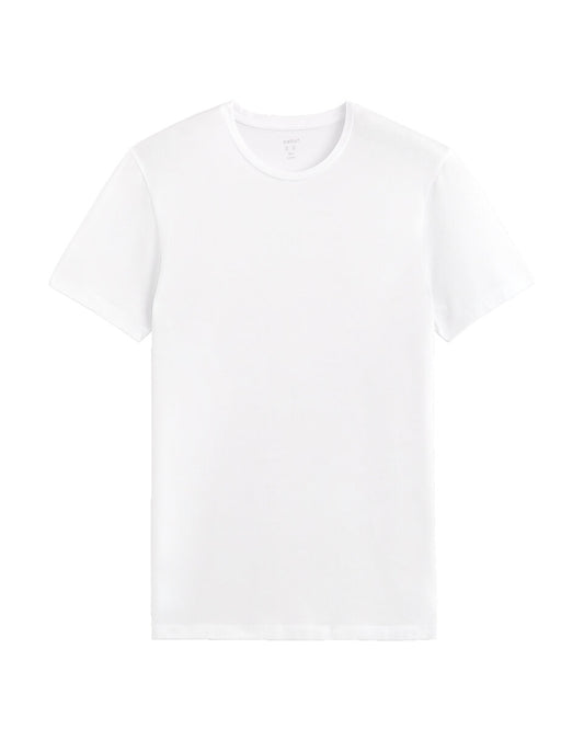 Slim-Fit Stretch Cotton Crew-Neck T-Shirt - White — view 1
