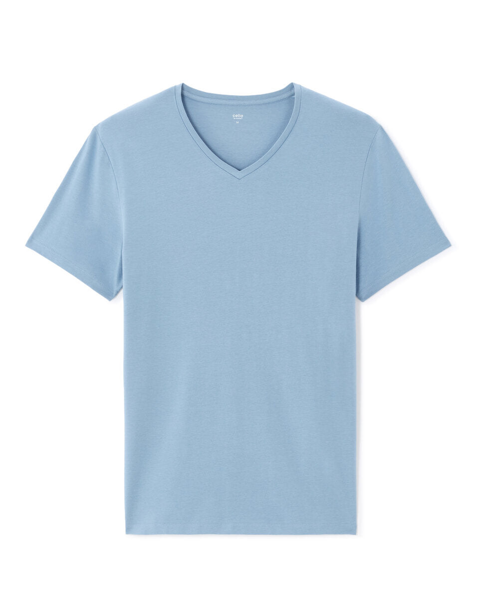 Slim-Fit Stretch Cotton V-Neck T-Shirt - Washed Blue — view 1