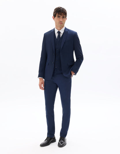 Extra-Slim Stretch Suit Trousers - Blue — view 3