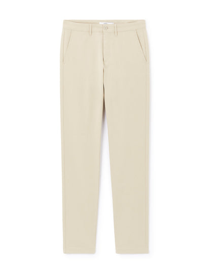 Slim-Fit Stretch Cotton Chinos, Standard Length - Light Beige — view 1