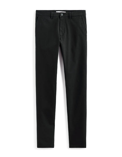 Slim-Fit Stretch Cotton Chinos, Standard Length - Black — view 1