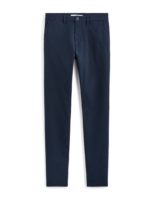 Slim-Fit Stretch Cotton Chinos, Standard Length - Navy — view 1
