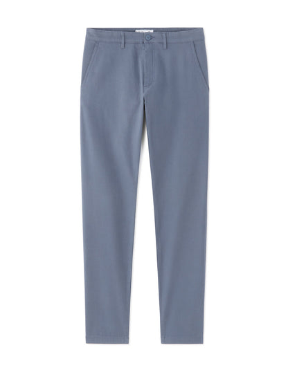 Slim-Fit Stretch Cotton Chinos, Standard Length - Blue Grey — view 1