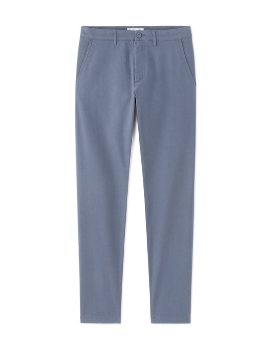 Slim-Fit Stretch Cotton Chinos, Standard Length - Blue Grey — view 1