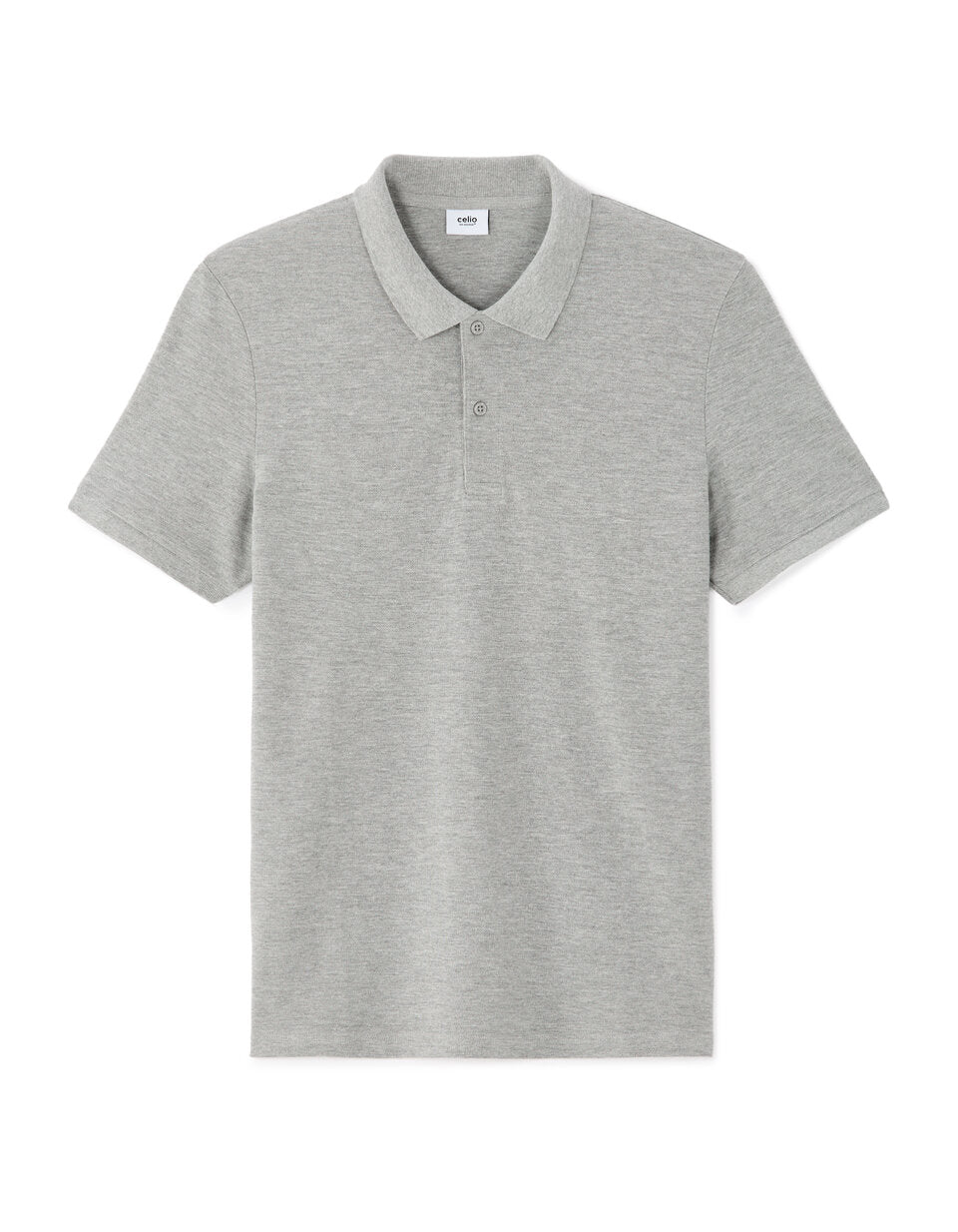 Regular-Fit Pure Cotton Pique Polo Shirt - Grey — view 1