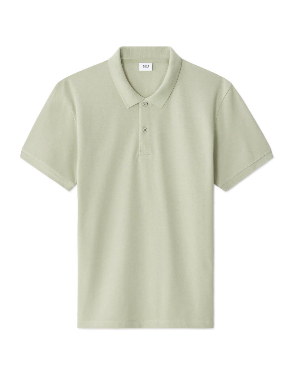 Regular-Fit Pure Cotton Pique Polo Shirt - Light Green — view 1