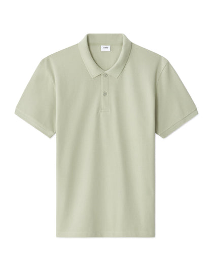 Regular-Fit Pure Cotton Pique Polo Shirt - Light Green — view 1
