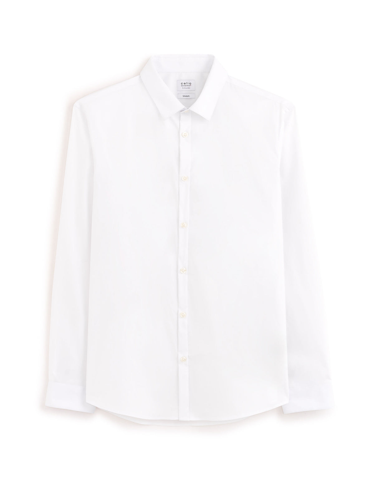Extra-Slim Stretch Cotton Shirt - White — view 1