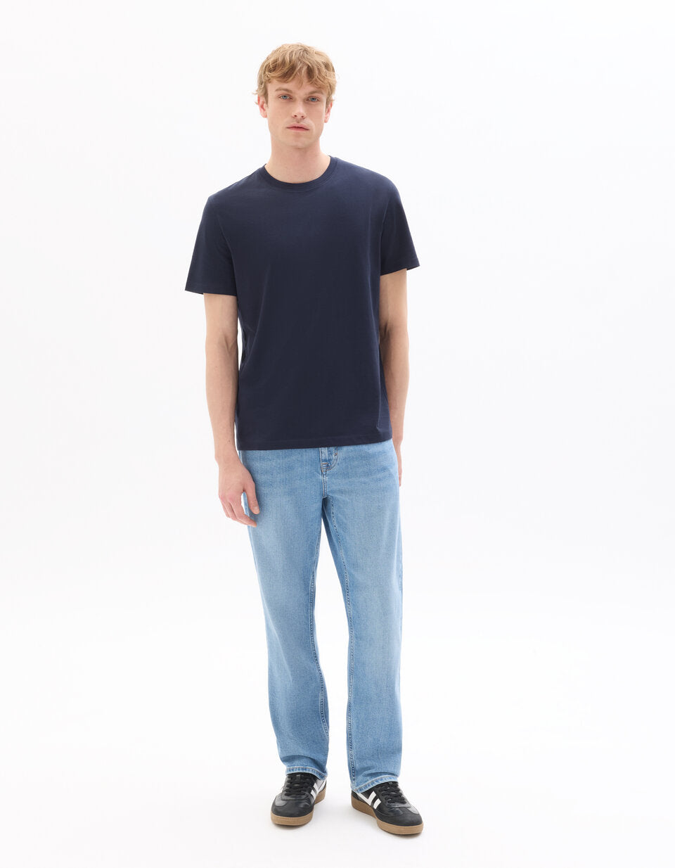 Regular-Fit Pure Cotton Crew-Neck T-Shirt - Dark Navy — view 2