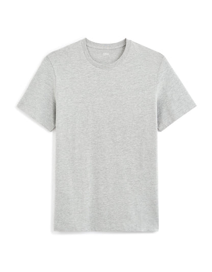 Regular-Fit Cotton-Blend Crew-Neck T-Shirt - Heather Grey — view 1
