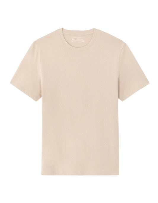 Regular-Fit Pure Cotton Crew-Neck T-Shirt - Beige — view 1