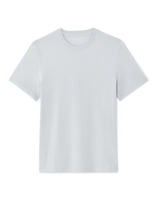 Regular-Fit Pure Cotton Crew-Neck T-Shirt - Light Blue — view 1