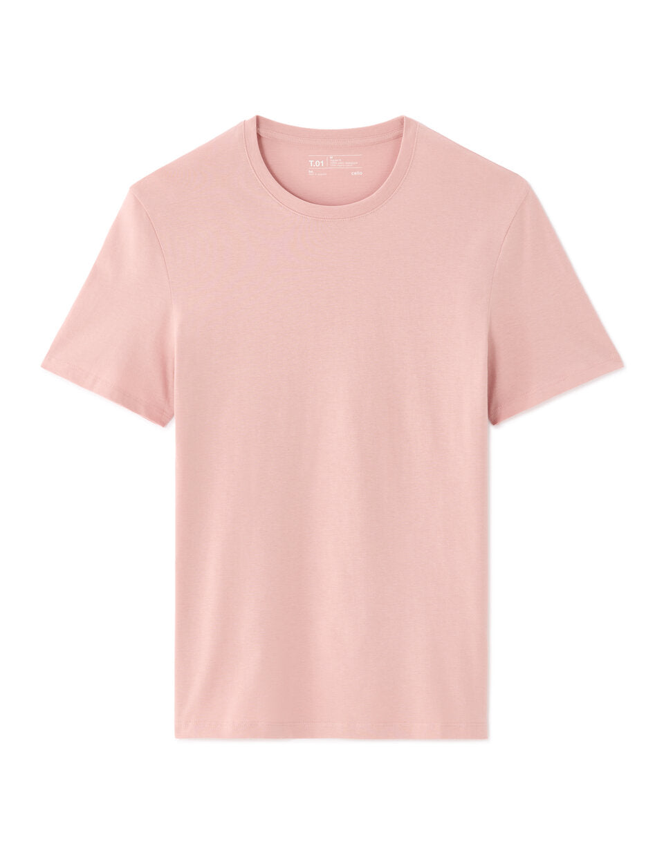 Regular-Fit Pure Cotton Crew-Neck T-Shirt - Light Pink — view 1